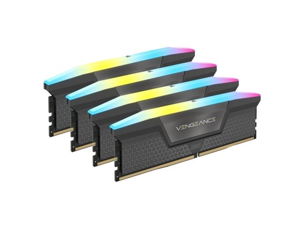 CORSAIR Vengeance RGB - DDR5 - sett - 64 GB: 4 x 16 GB - DIMM 288-pin - 6000 MHz / PC5-48000 - CL36 - 1.35 V - ikke-bufret - svart