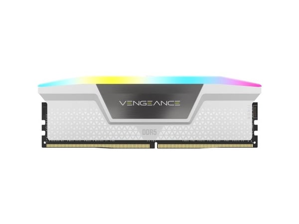 CORSAIR Vengeance RGB - DDR5 - sett - 32 GB: 2 x 16 GB - DIMM 288-pin - 6000 MHz / PC5-48000 - CL30 - 1.4 V - ikke-bufret - on-die ECC - hvit