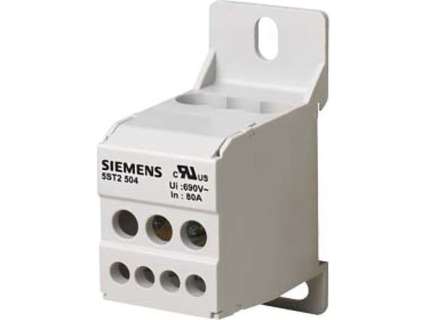 Siemens fördelningsblock 80A 1P 690V 1x16mm2 8x10mm2 DIN 5ST2504