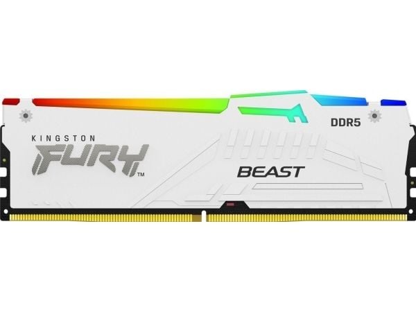 Kingston FURY Beast RGB - DDR5 - modul - 16 GB - DIMM 288-pin - 5600 MT/s / PC5-44800 - CL36 - 1.25 V - ej buffrad - on-die ECC - vit