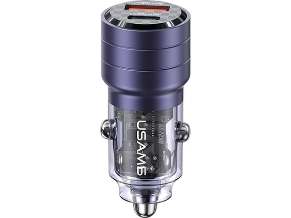 Usams-lader USAMS C36 billader USB-A+USB-C 95W Fast Charge lilla/lilla (US-CC176)