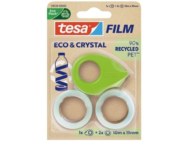 tesa ECO & CRYSTAL 59038-00000-00-00 Teippi #####tesafilm® Eco & Crystal läpinäkyvä (L x S) 10 m x 19 mm 2 kpl