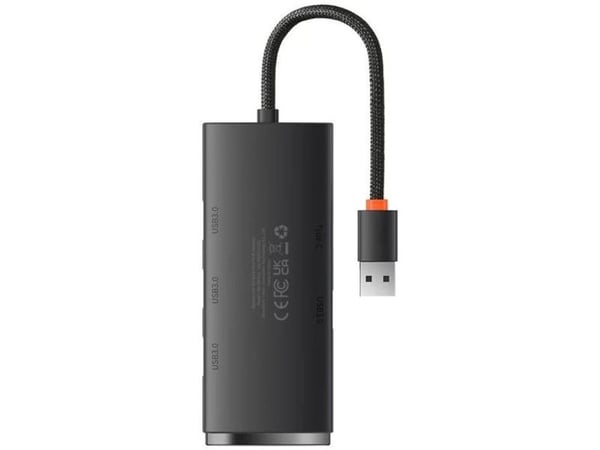 Hub 4w1 Baseus Lite Series USB do 4x USB 3.0 25cm (czarny)