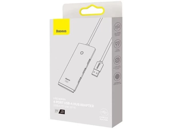 Keskitin 4w1 Baseus Lite Series USB do 4x USB 3.0 25cm (czarny)