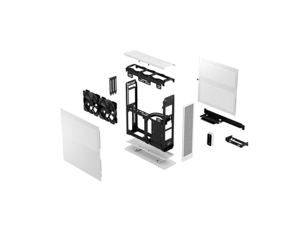 Fractal Design Ridge, Small Form Factor (SFF), PC, Valkoinen, Mini-ITX, Terästä, 7 cm