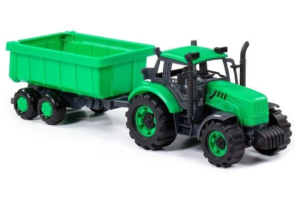 Polesie traktor “Progres” med tilhenger grønn i eske 91284
