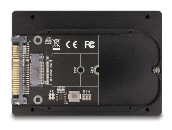 Delock - Grensesnittsadapter - 7 mm height, converter, SFF-8639 to M.2 Key M - M.2 NVMe Card / PCIe 3.0 (NVMe) - U.2 - svart