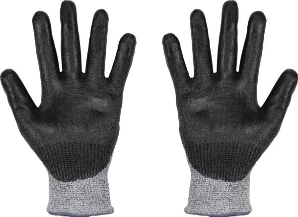 Toolcraft TO-5621610, Grå, blac, 2 stykker, EN 388, Polyester, Polyurethan, Syntetisk