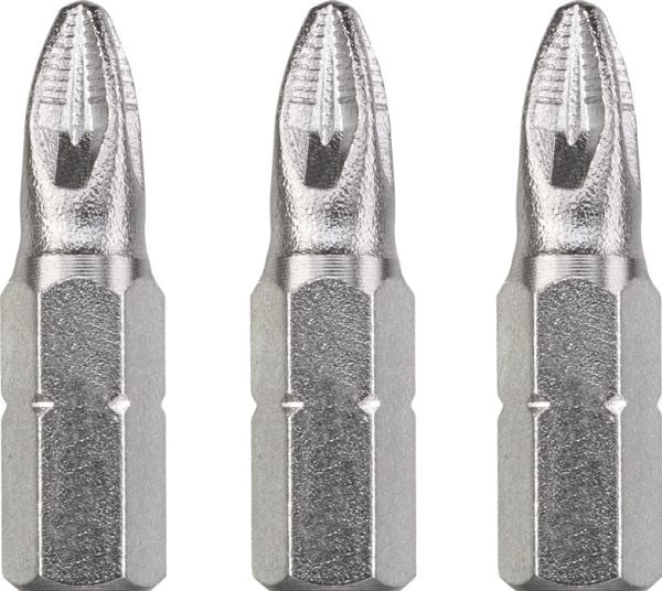 kwb 121102, 3 stykker, Pozidriv, PZ 2, 1/4, Stål, 25 mm