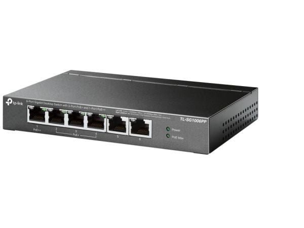 TP-Link TL-SG1006PP, Uhåndtert, Gigabit Ethernet (10/100/1000), Strøm over Ethernet (PoE), Rack-montering