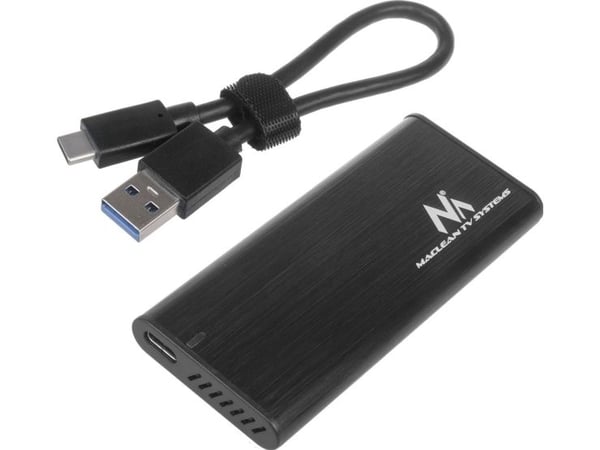 Maclean drev-lomme Maclean SSD M.2 NVMe (PCIe) NGFF (SATA) USB 3.1 størrelser 2230/2240/2260/2280 aluminiumskabinett MCE443 Maclean drev-lomme Maclean SSD M.2 NVMe (PCIe) NGFF (SATA) USB 3.1 størrelser 2230/2240/2260/2280 aluminiumskabinett MCE443