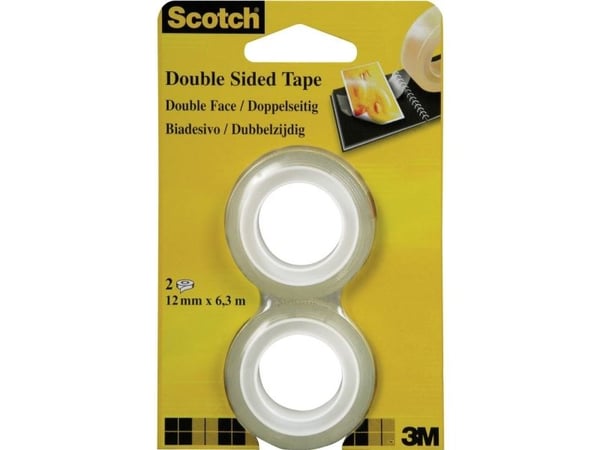 3M Scotch dubbelsidig självhäftande film 665, 12 mm x 6,3 m dubbelsidig permanent självhäftande film, kärndiameter: 25 mm (D665126)