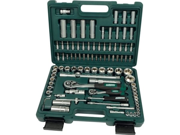 Brüder Mannesmann pipenøkkelsett 6,3 mm (1/4") og 12,5 mm (1/2") 94 stk. 2055-SL (2055-SL)