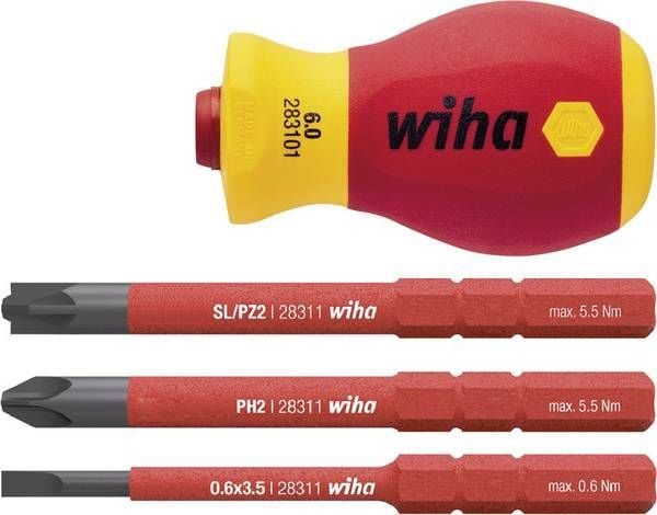 Wiha SoftFinish electric slimVario VDE Vaihdettava kahva Kahvan halkaisija: 34 mm Sopii: Wiha Torque, Wiha slimBit