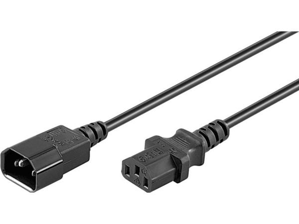 goobay - Jatkojohto - IEC 60320 C14 - IEC 60320 C13 - AC 250 V - 10 A - 3 m - musta - IEC 60320 C14 - IEC 60320 C13 - AC 250 V - 10 A - 3 m - musta