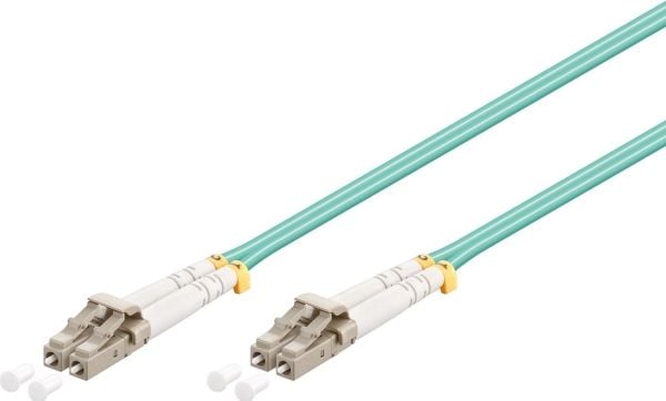 goobay - Nettverkskabel - LC multimodus (hann) til LC multimodus (hann) - 10 m - 10 m - fiberoptisk - 50 / 125 mikroner - OM3 - halogenfri - akvamarin