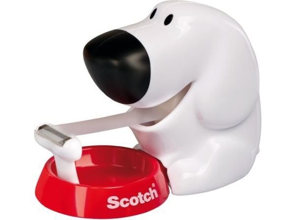 Scotch Magic 810-DOG - Dispenser med kontorstejp - handhållen - 19 mm x 8.89 m - vit dispenser, matt genomskinlig tejp