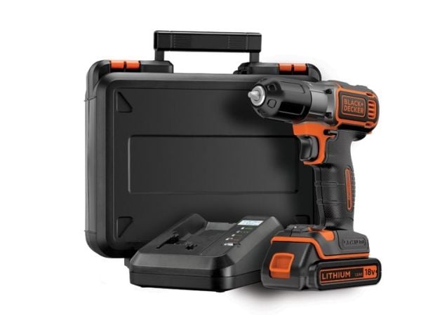 Black & Decker ASD18K-QW, Boremaskin med pistolgrep, Nøkkelløs, Sort, Oransje, 1 cm, 2,5 cm, 1 cm