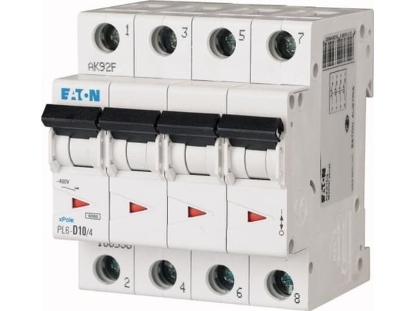 Eaton ylivirtakatkaisija 4P B 10A 6kA AC PL6-B10/4 166490