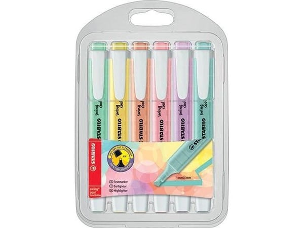 STABILO 102754806, 6 stykker, Flerfarget, Meisel tupp, Flerfarget