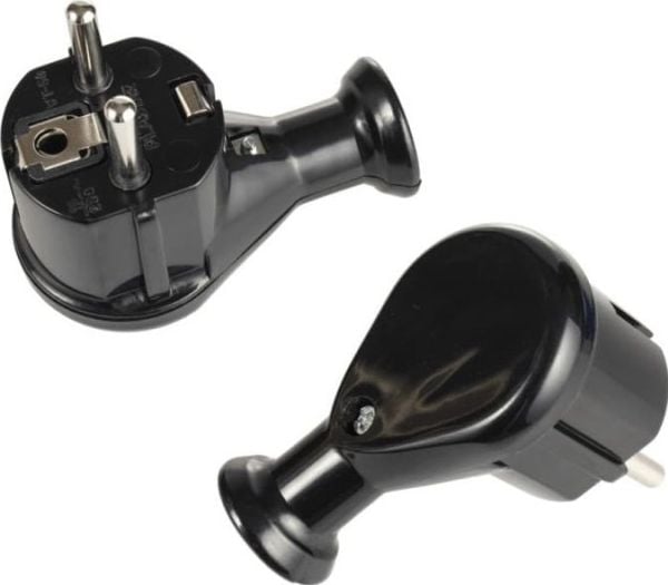 Montis vinklad stickpropp, avtagbar Uni-Schuko WT-50, svart Montis MT021-C