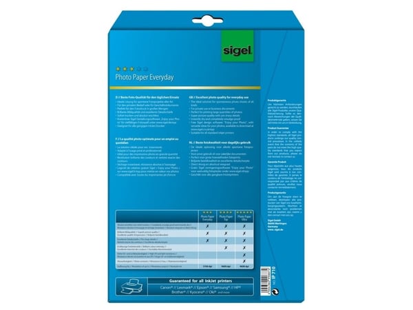 Sigel IP710, blekkskriver, A4 (210x297 mm), glans, 20 ark, 200 g/m², hvit