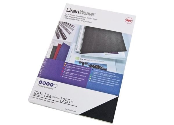 GBC LinenWeave - A4 (210 x 297 mm) - svart - 250 g/m² - 100 stk permomslag