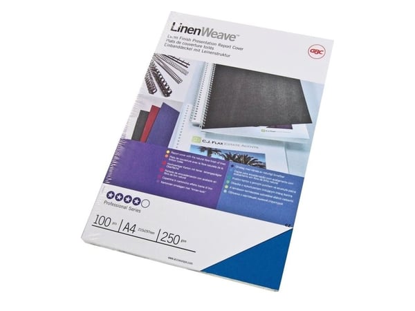 GBC LinenWeave - A4 (210 x 297 mm) - kongeblå - 250 g/m² - 100 stk permomslag