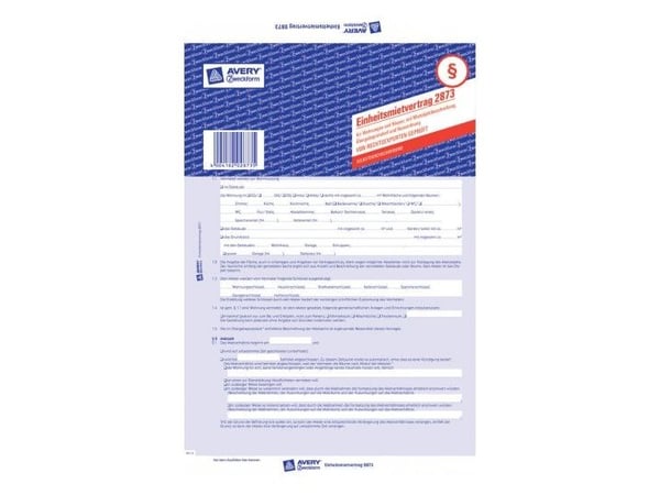 Avery Zweckform - Samlet leieavtale for leiligheter og hus - A4 (210 x 297 mm) - karbonfri