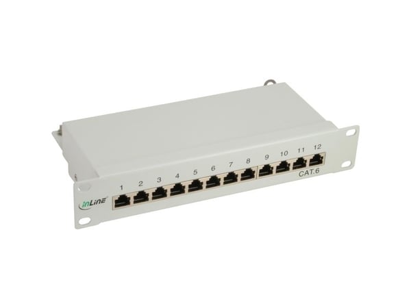 InLine 76213, RJ-45, Cat6, Grå, Rackmontering, 1U, 254 mm