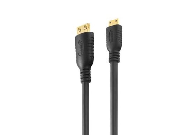 Purelink PureInstall PI1200 - HDMI-kabel med Ethernet - 19 pin mini HDMI Type C hann til HDMI hann - 1 m - trippel beskyttelse - svart