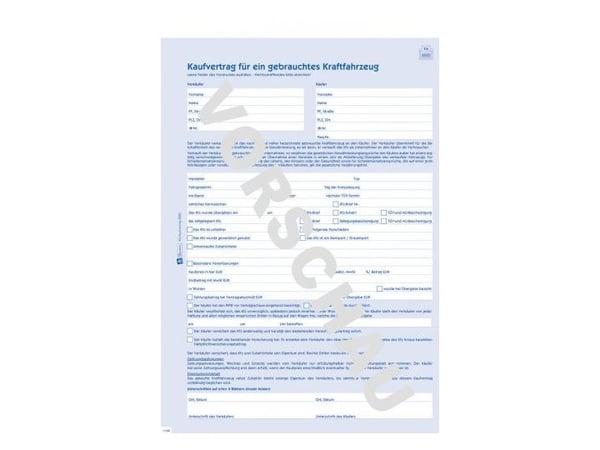 Avery Zweckform - Bruktbil salgsformular - A4 (210 x 297 mm) - 4-delt - karbonfri