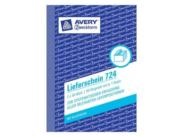 AVERY Zweckform lomakekirja "Toimitusluettelo", 2 x 50 arkkia A6, 2. arkki ilman rei'itystä jää kirjaan (724)