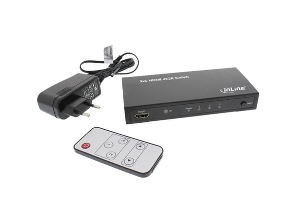 InLine? HDMI-kytkin / kytkin, 3 tuloa 1 lähtö, 4K2K, 3D, HD-ääni (65014)