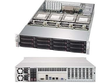 Supermicro SC829 HE1C4-R1K02LPB - Rackmonterbar 2U - forbedret og utvidet ATX - SATA/SAS - hot-swap 1000 watt - svart