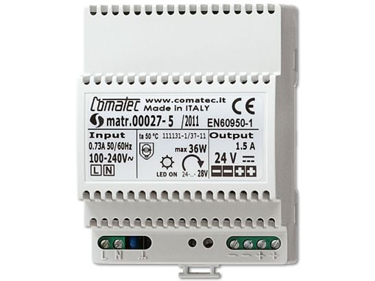 JUNG NT 2415 REG VDC, 100 - 240 V, 50/60 Hz, 1.5 A, Hvit, 72 mm