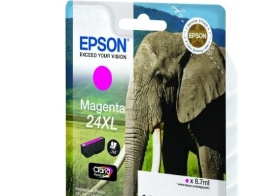 Epson Elephant Singlepack Magenta 24XL Claria Photo HD Ink, Magenta, Väriainepohjainen muste, 1 kpl