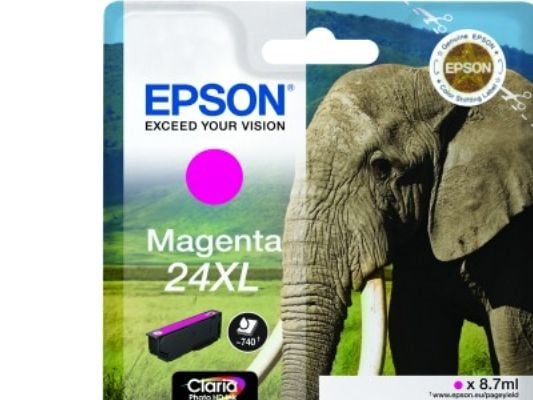 Epson Elephant Singlepack Magenta 24XL Claria Photo HD Ink, Magenta, Väriainepohjainen muste, 1 kpl