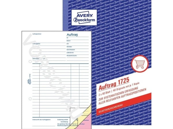 Avery 1721-5, Blå, Hvit, A5, 148 x 210 mm, 40 sider, 5 stykker