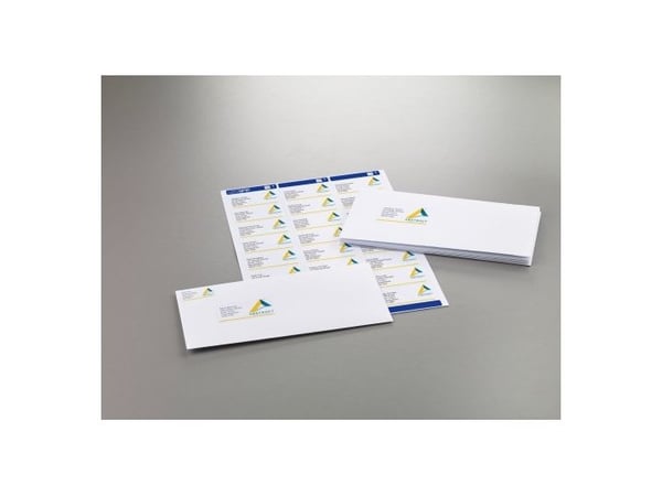 Avery L7159-10, Hvit, Selvklebende Etikett, Papir, Laser, Permanent, Rektangel