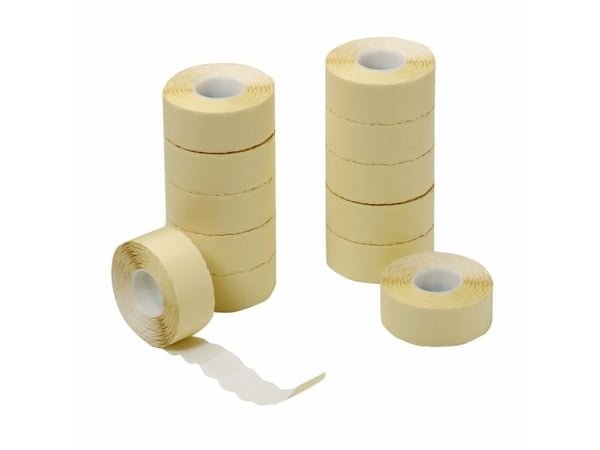 herlitz prislappar, 2-radiga, 26 x 16 mm av papper, 1 200 etiketter per rulle, permanent självhäftande (01605328)