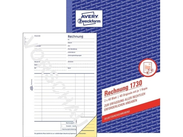 Avery 1730-5, Blå, Hvit, A5, 148 x 210 mm, 40 sider, 5 stykker