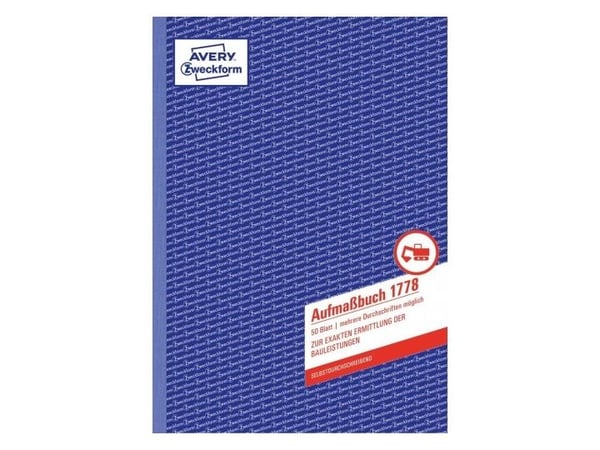 Avery Zweckform - Målebok - 50 ark - A4 (210 x 297 mm) - dublett - karbonfri