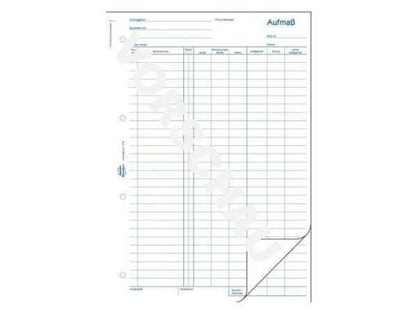 Avery Zweckform - Målebok - 50 ark - A4 (210 x 297 mm) - dublett - karbonfri