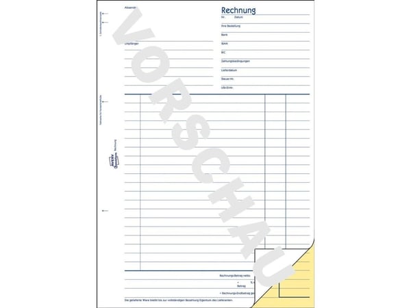 Avery Zweckform - Fakturaskjema - 40 ark - A4 (210 x 297 mm) - dublett - karbonfri