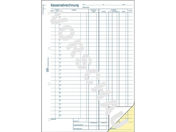Avery Zweckform - Kontantrapport - 40 ark - A4 (210 x 297 mm) - dublett - karbonfri