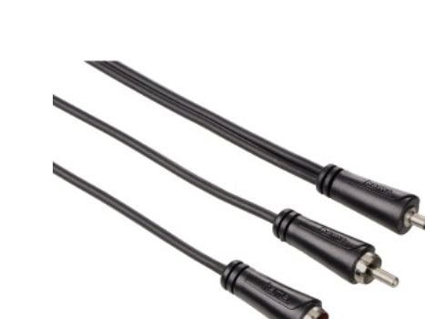 Hama - Lydkabel - RCA x 2 hann til mini-phone stereo 3.5 mm hann - 5 m - skjermet - svart
