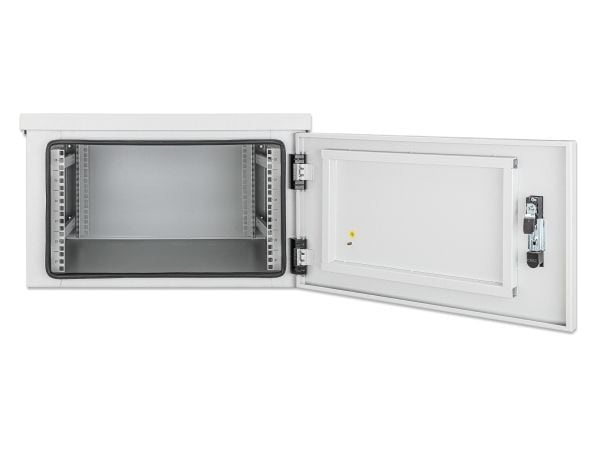Intellinet 716086, Veggmonterbar hylle, 6U, 100 kg, Nøkkellås, Forbedret kabelføring, 31,5 kg