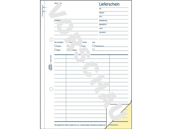 Avery Zweckform - Leveringsskjema - 40 ark - A5 (148 x 210 mm) - dublett - karbonfri