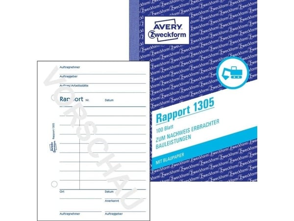 Avery Zweckform - Rapportskjema - 100 ark - A6 (105 x 148 mm)